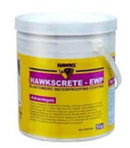 HAWKSCRETE - EWC : High Solid, cold applied acrylic Elastomeric, membrane coating (Complies with ASTM-C836-89A)